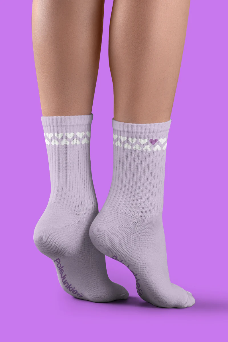 Pole Junkie Socks - Purple Heart Stripe - Image 2