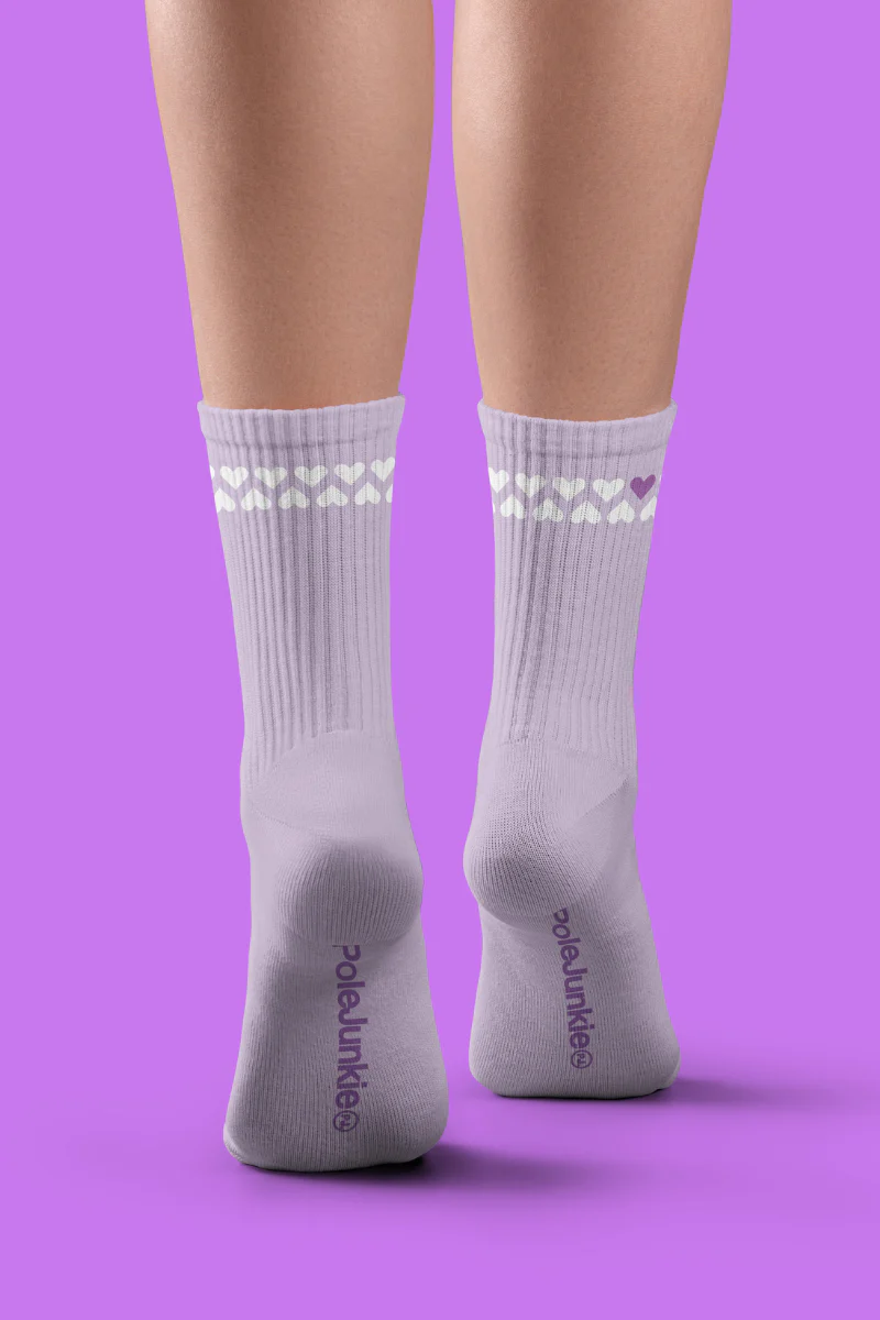 Pole Junkie Socks - Purple Heart Stripe - Image 5