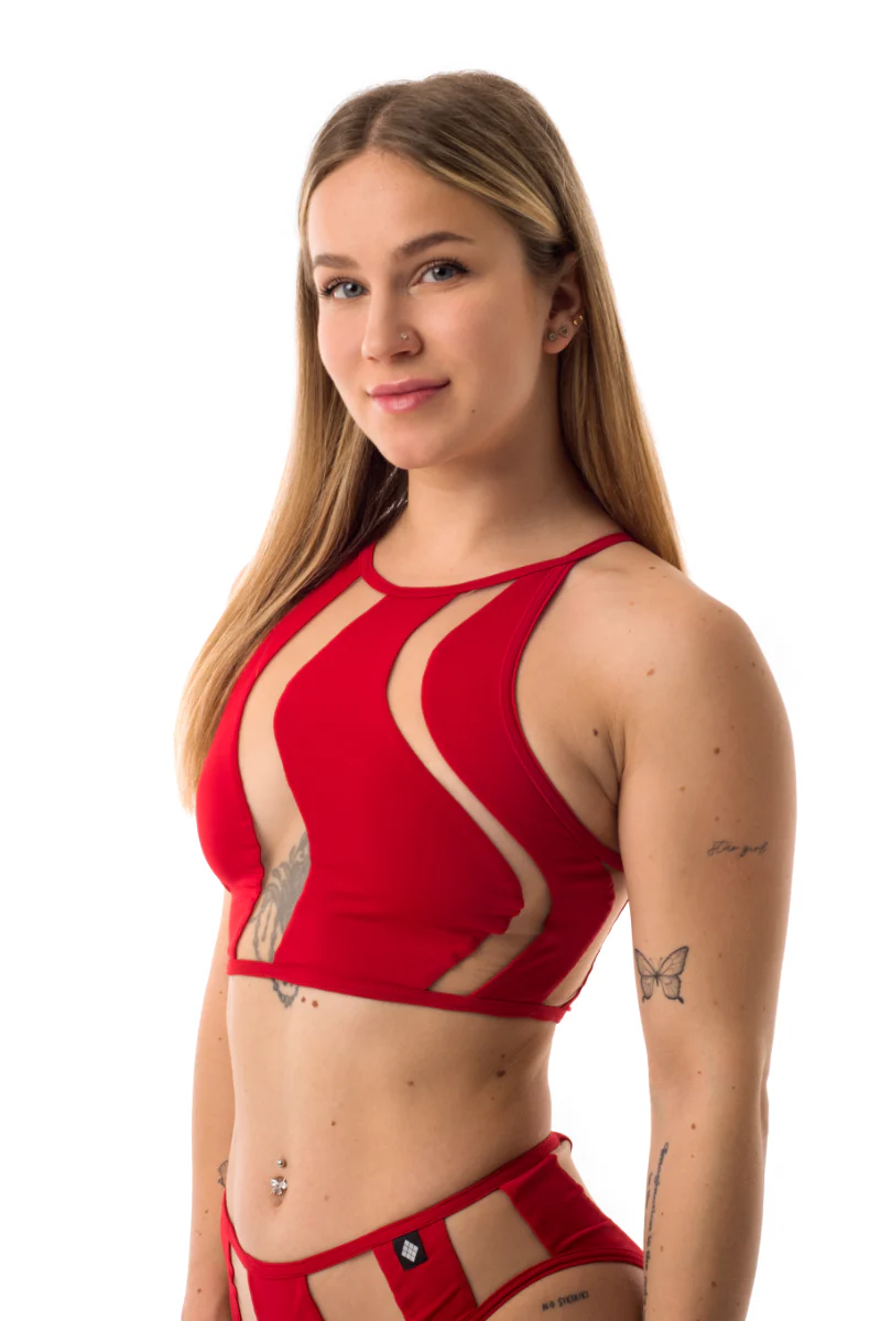 Poledancerka Rays Top - Red - Image 4