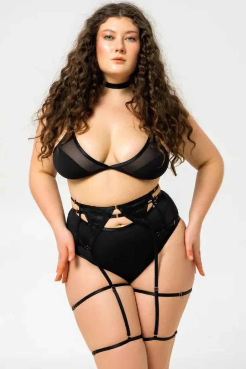 Queen Wear Garter Belt - Black Shine - Image 5