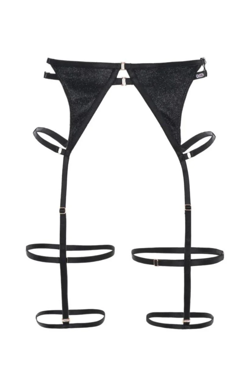 Queen Wear Garter Belt - Black Shine - Image 6