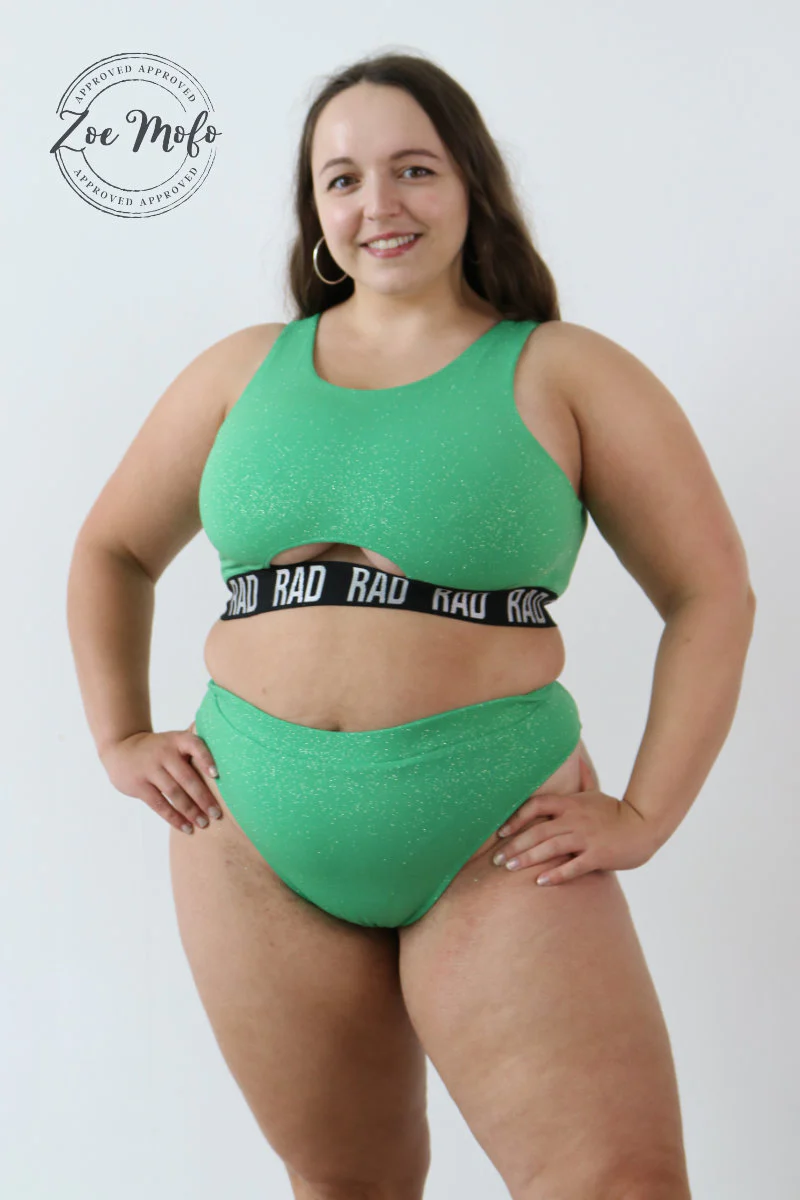RAD Bahari Shorts - Green Glitter - Image 5