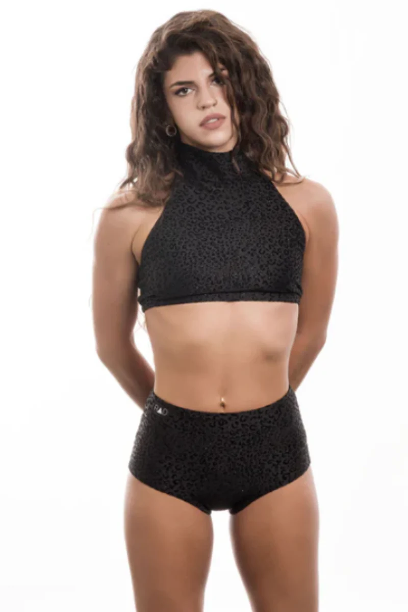 RAD Eve Leopard Shorts - Black Glitter - Image 2