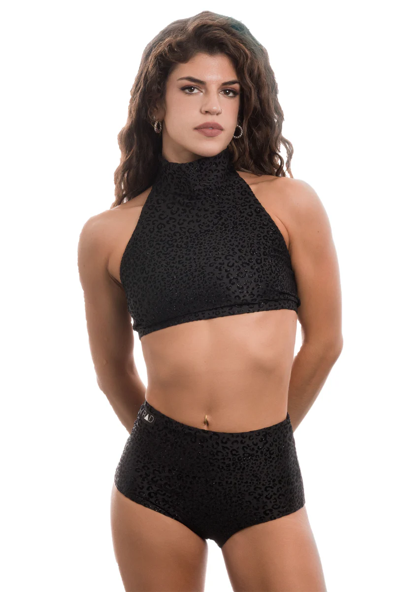 RAD Eve Leopard Top - Black Glitter - Image 3