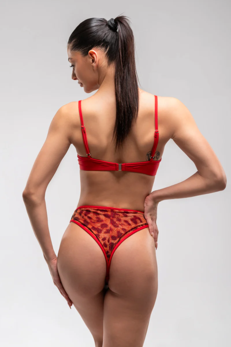 RAD Shimmering Leopard Inferno Bottoms - Red Leopard Mesh - Image 2