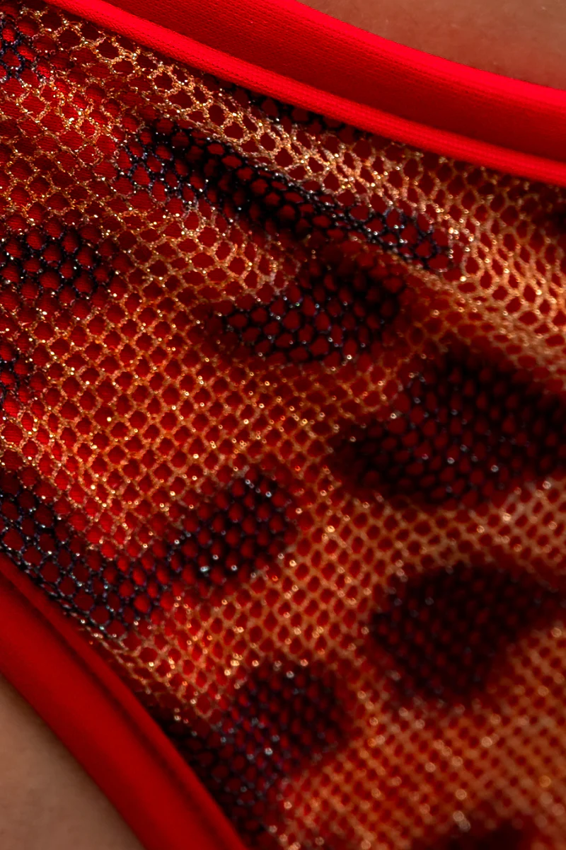 RAD Shimmering Leopard Inferno Top - Red Leopard Mesh - Image 5