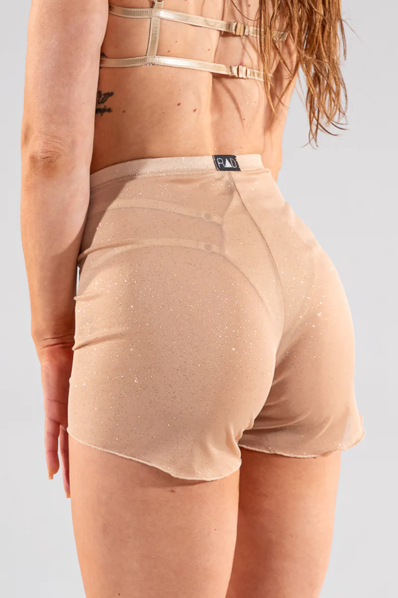 RAD Twinkle Tulle Shorts - Gold Glitter - Image 3