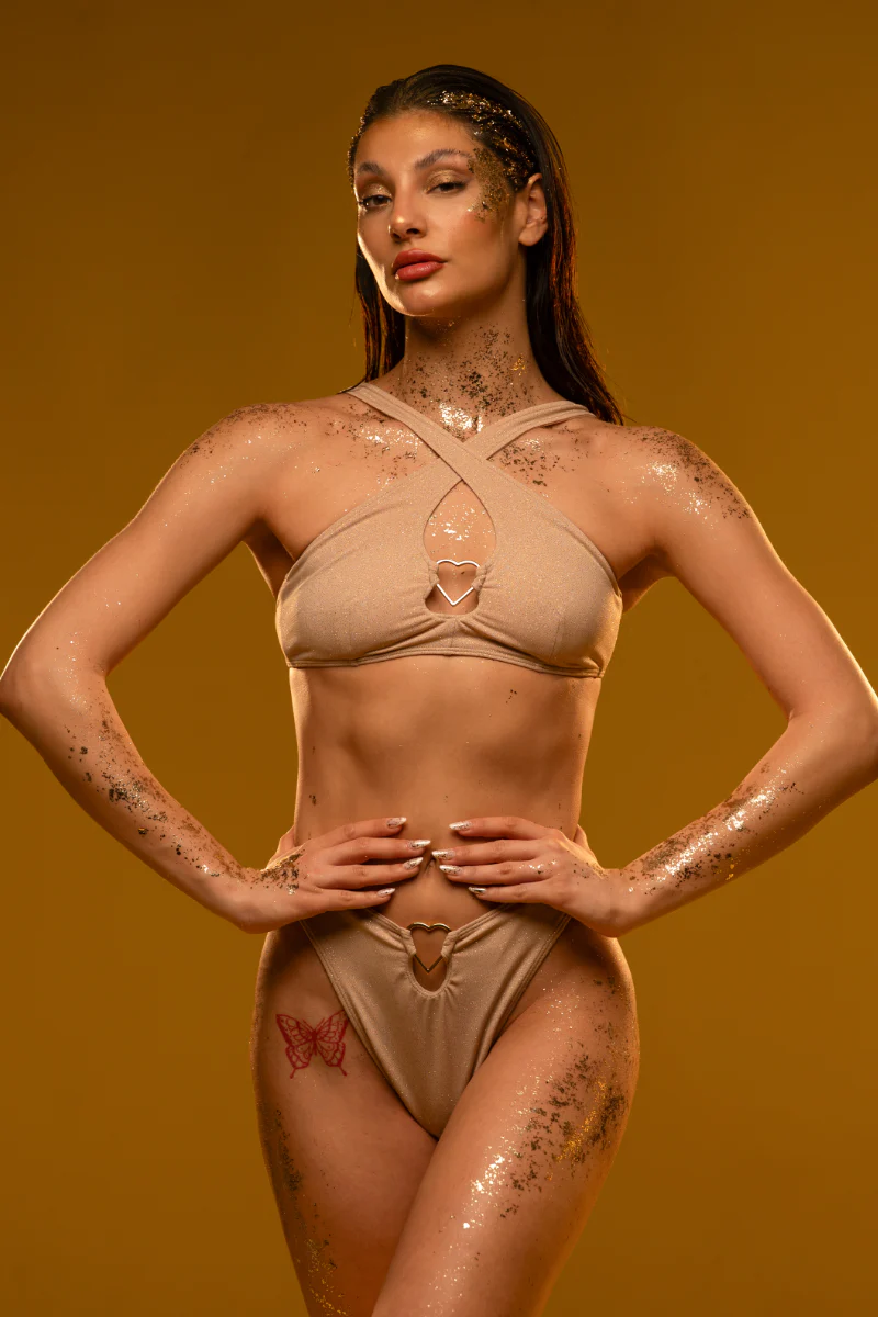 RAD X PJ Exclusive Heartbreaker Top - Gold Glitter