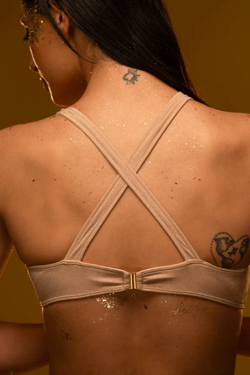 RAD X PJ Exclusive Heartbreaker Top - Gold Glitter - Image 4