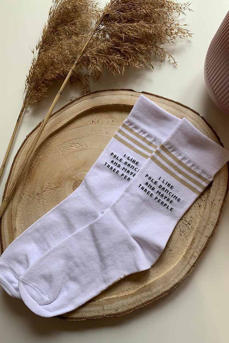 REV ACTIV I Like Pole Dancing Socks - White - Image 3