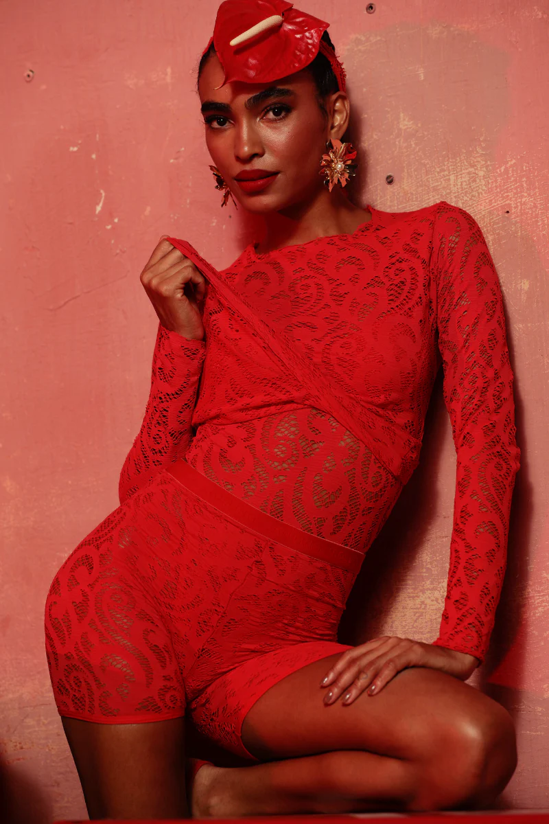 Rolling Bumper Shorts - Red Lace - Image 5