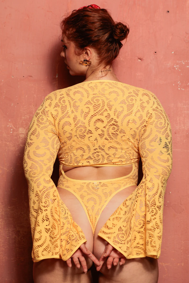Rolling Demi Bodysuit - Canary Lace - Image 5