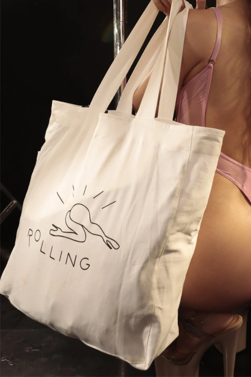 Rolling Edge Tote Bag - White - Image 2