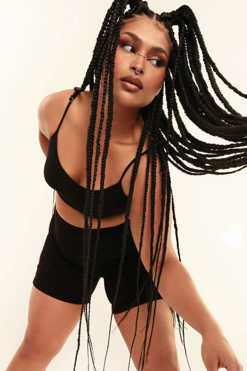 Rolling KI Biker Shorts - Ribbed Black - Image 2