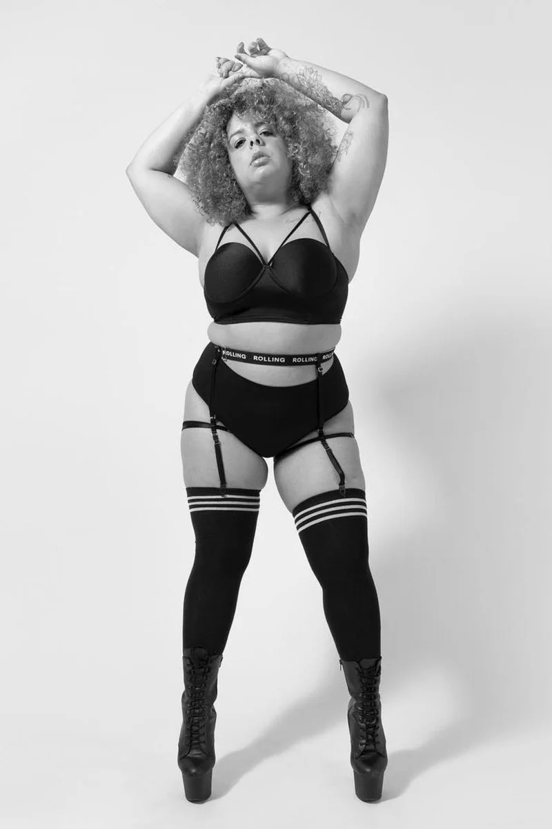 Rolling Over the Knee Socks - Striped Black/White (3 Sizes Available) - Image 5