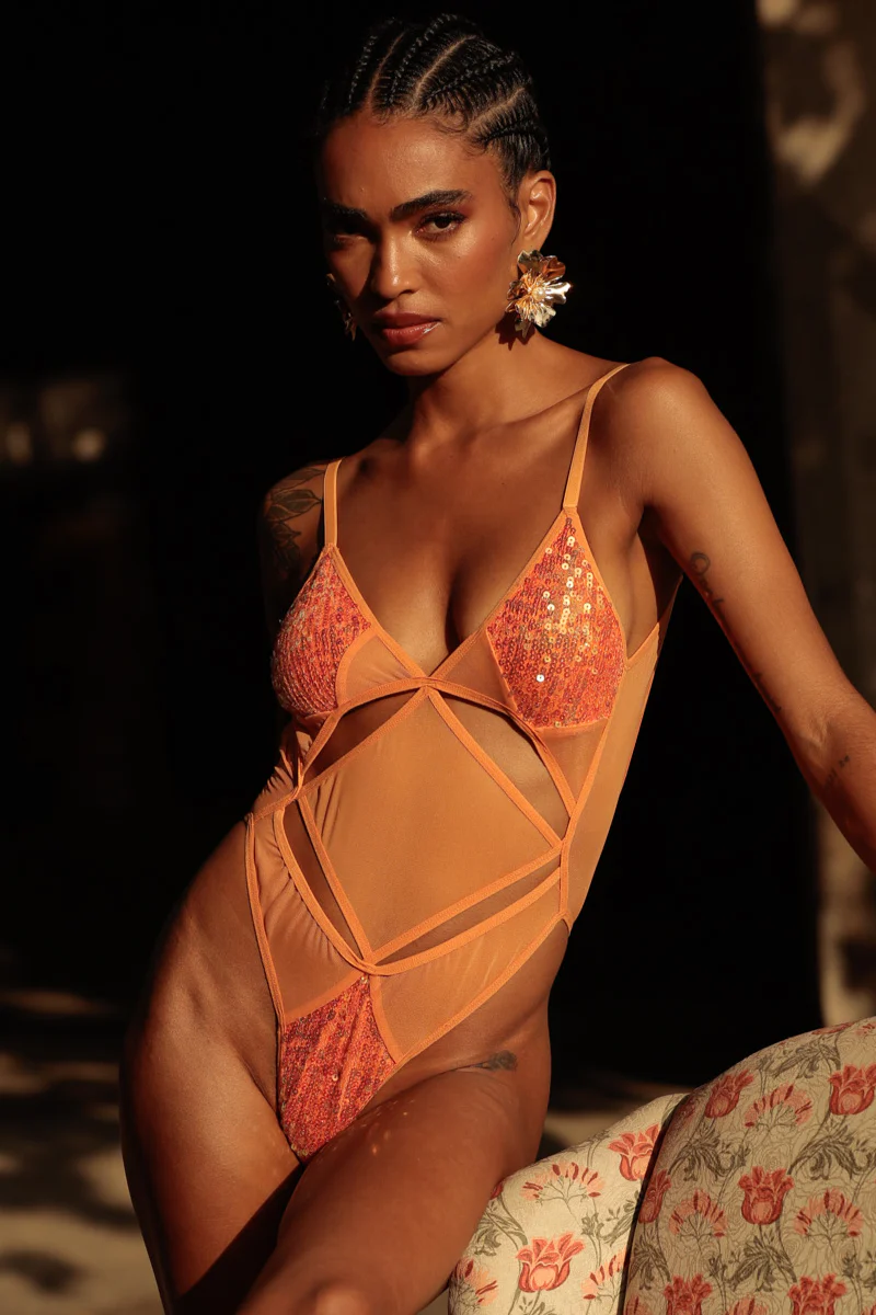 Rolling Spider Bodysuit - Orange Sequins - Image 3