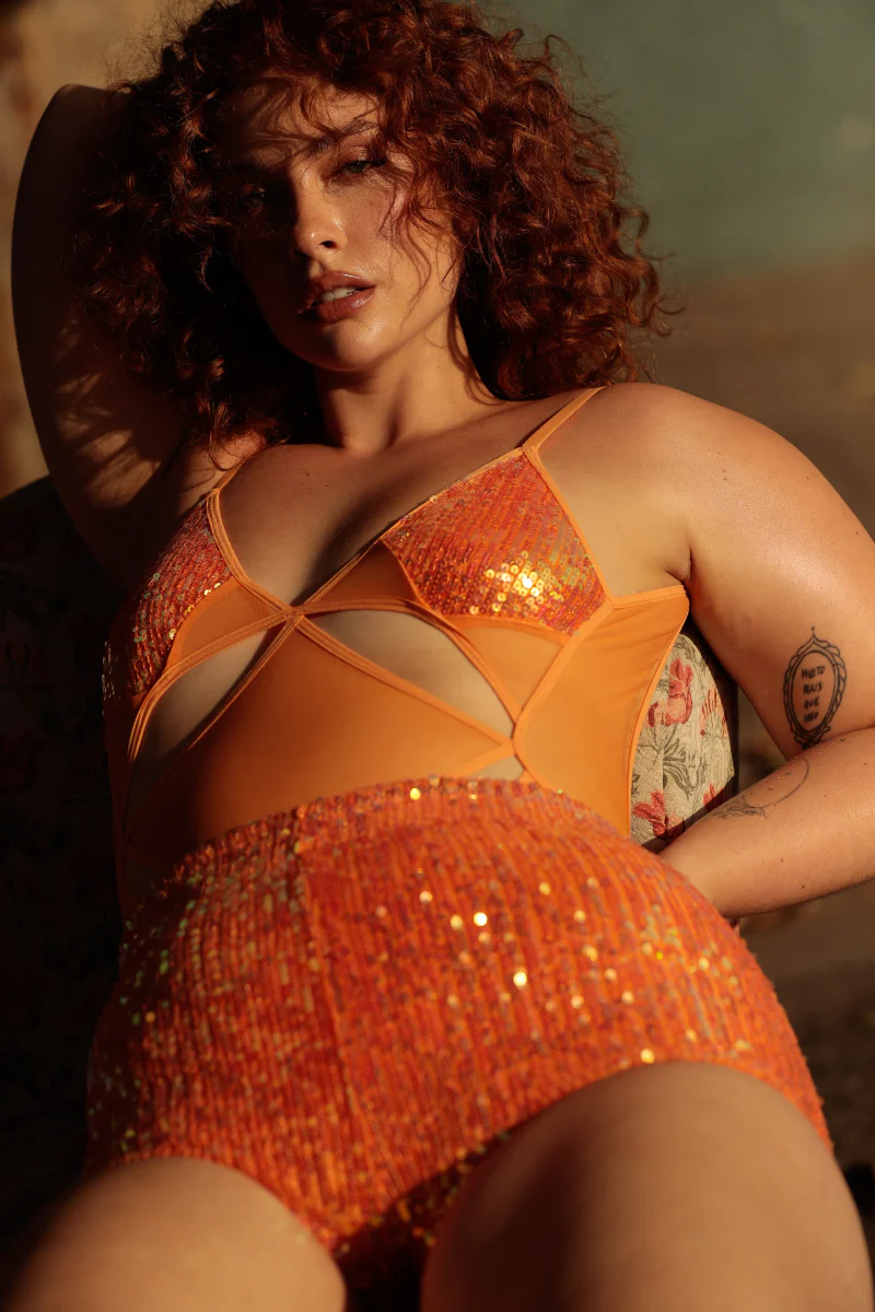 Rolling Spider Bodysuit - Orange Sequins - Image 4