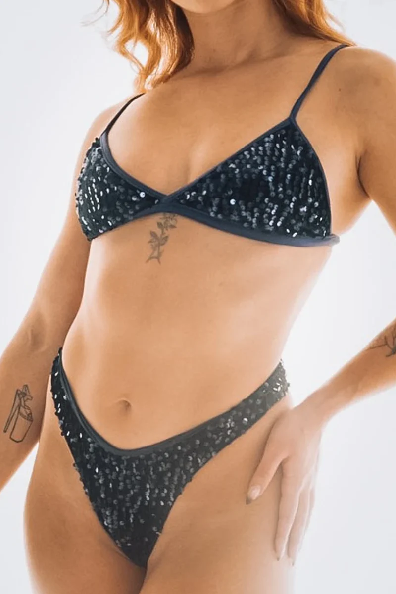 Rolling Tria High Cut Shorts - Navy Sequin - Image 5