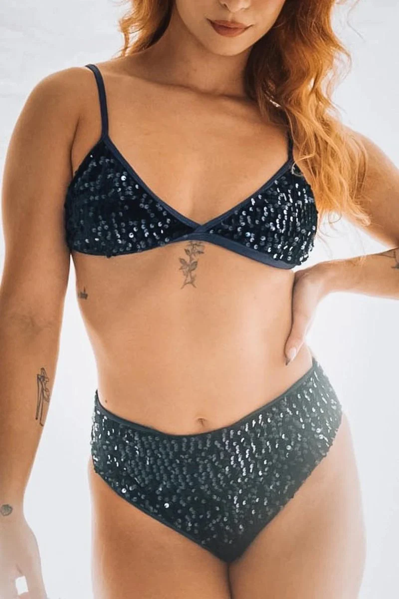 Rolling Tria Unisex Briefs - Navy Sequin - Image 2