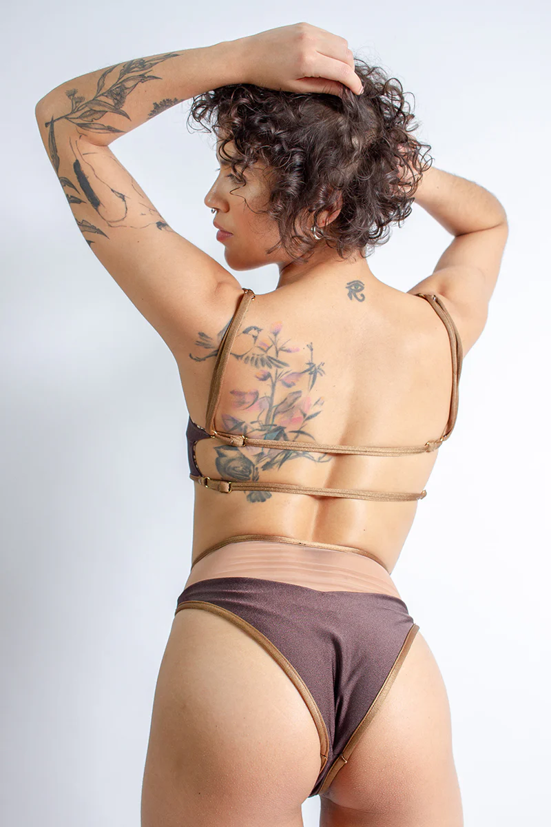 Rolling Vento Reversible Selva Top - Beige Leopard/Chocolate - Image 3