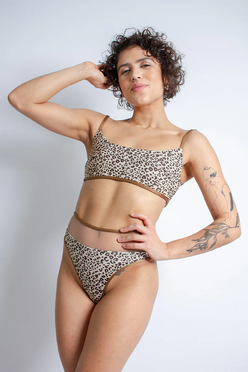 Rolling Vento Reversible Selva Top - Beige Leopard/Chocolate - Image 4