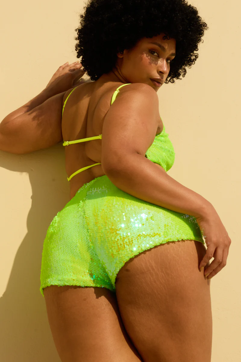 Rolling Vento Top - Neon Yellow Sequins - Image 4