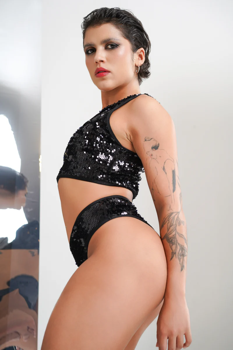 Sorte Aurora Bottoms - Black Sequins - Image 3