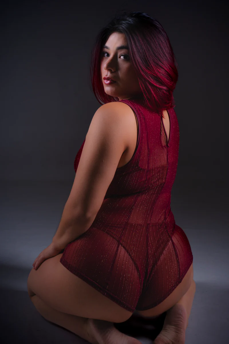 Sorte Brume Bodysuit - Burgundy Mesh - Image 2