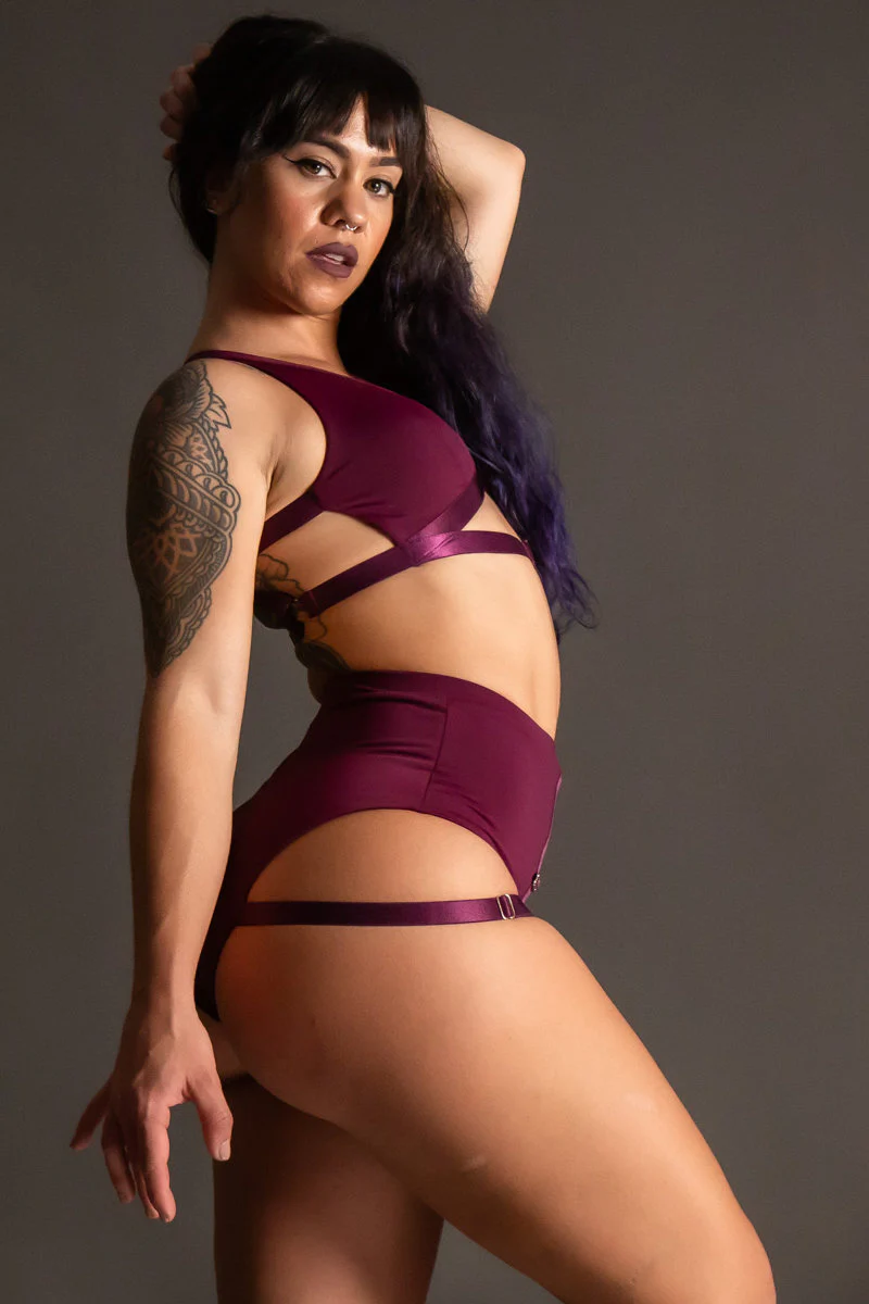 Tatiana Active Tokio Shorts - Matte Wine - Image 5